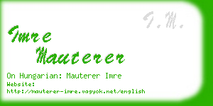 imre mauterer business card